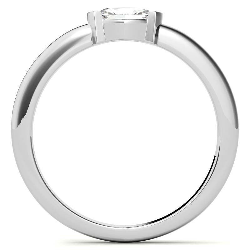 Petite Oval East-West Moissanite Solitaire Ring