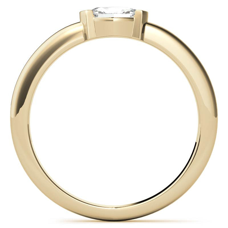 Petite Oval East-West Moissanite Solitaire Ring