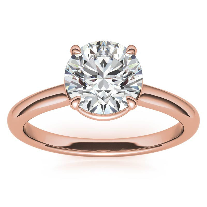 Low Set Round Brilliant Moissanite Solitaire Ring