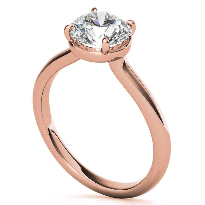 Low Set Round Brilliant Moissanite Solitaire Ring