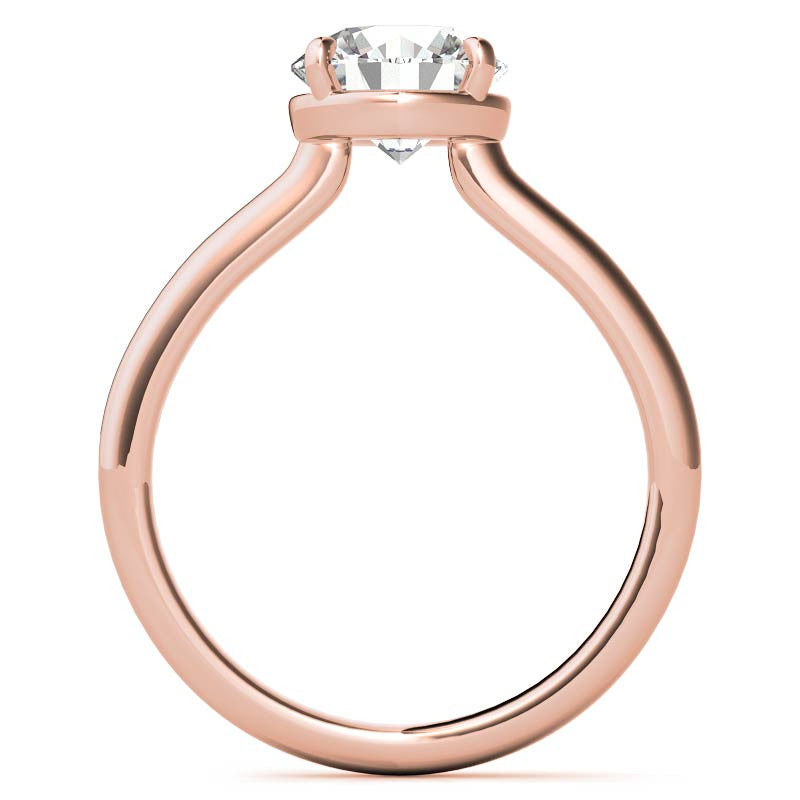 Low Set Round Brilliant Moissanite Solitaire Ring
