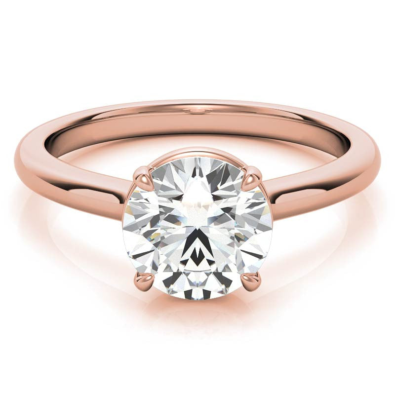 Low Set Round Brilliant Moissanite Solitaire Ring