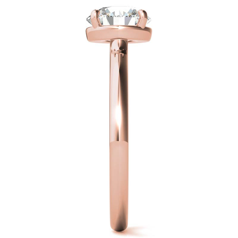 Low Set Round Brilliant Moissanite Solitaire Ring