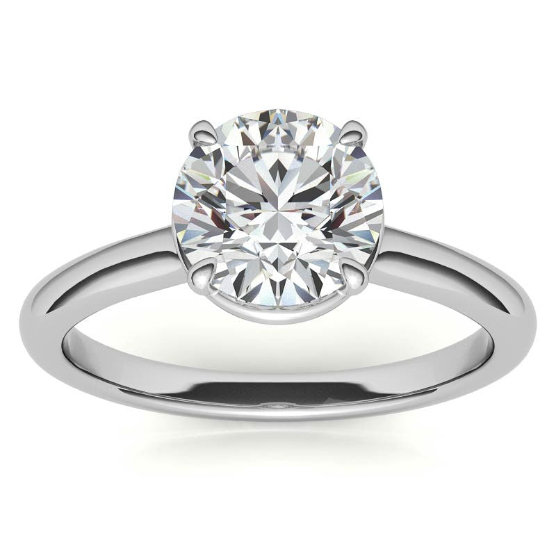Low Set Round Brilliant Moissanite Solitaire Ring