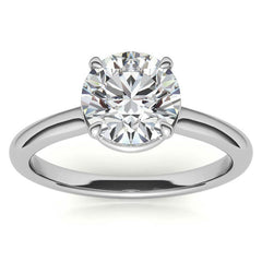 Low Set Round Brilliant Moissanite Solitaire Ring