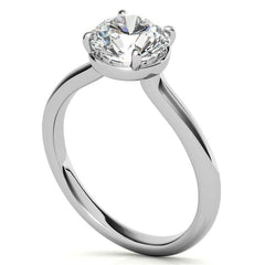 Low Set Round Brilliant Moissanite Solitaire Ring