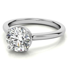 Low Set Round Brilliant Moissanite Solitaire Ring