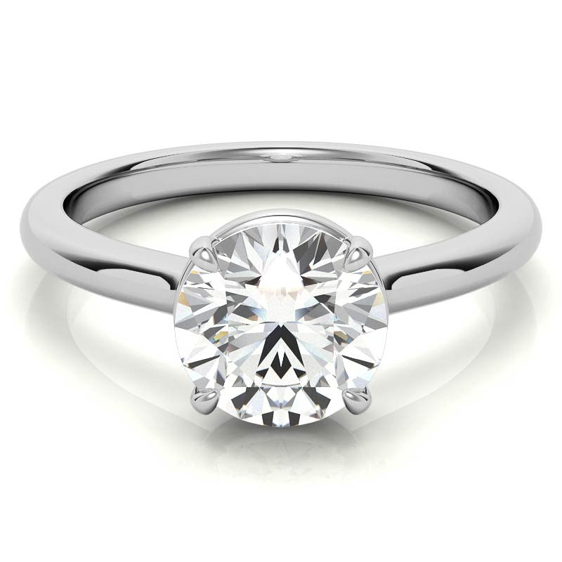 Low Set Round Brilliant Moissanite Solitaire Ring