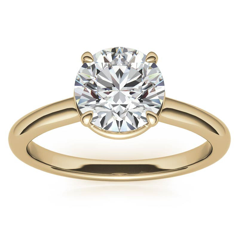 Low Set Round Brilliant Moissanite Solitaire Ring
