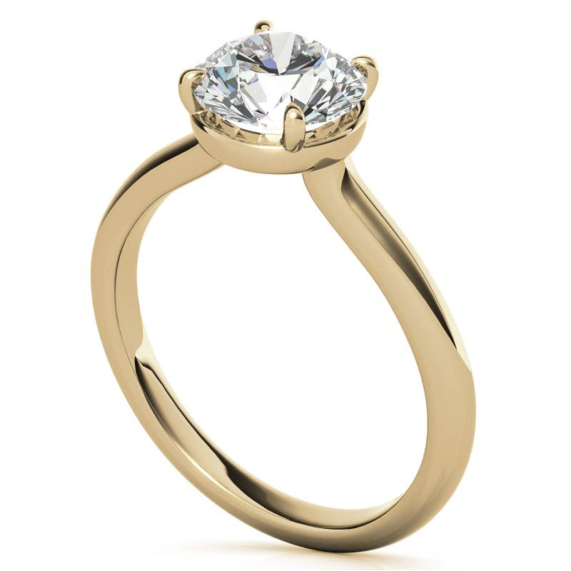 Low Set Round Brilliant Moissanite Solitaire Ring