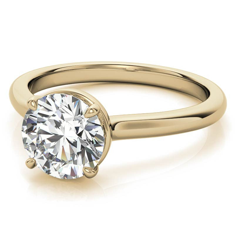 Low Set Round Brilliant Moissanite Solitaire Ring