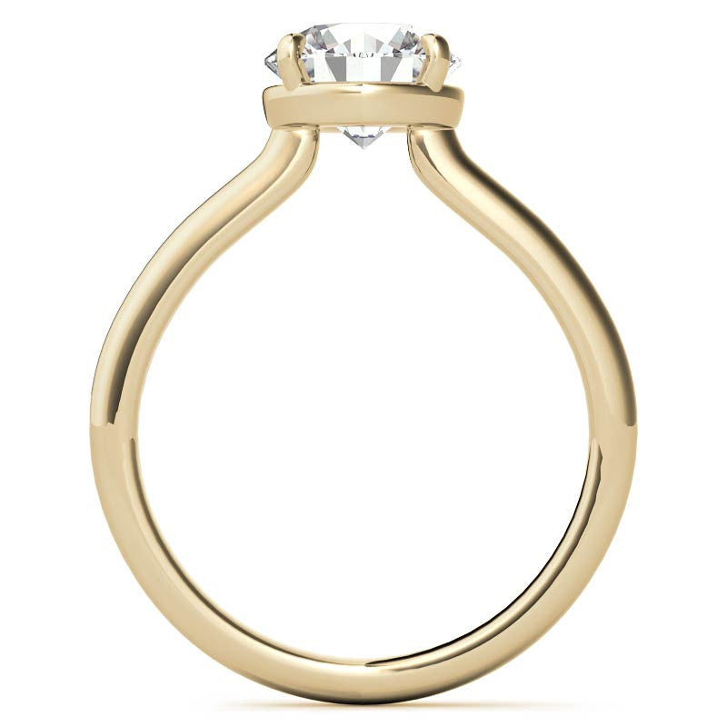Low Set Round Brilliant Moissanite Solitaire Ring