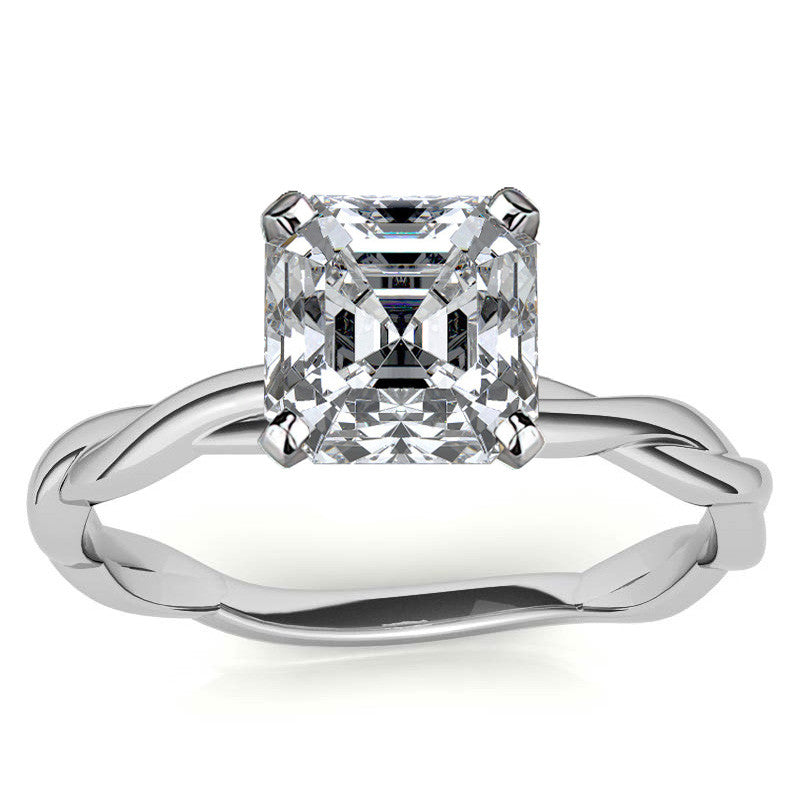 Petite Twisted Infinity Moissanite Solitaire Ring