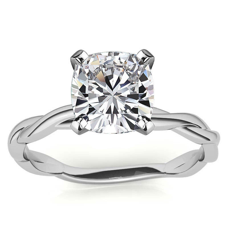 Petite Twisted Infinity Moissanite Solitaire Ring