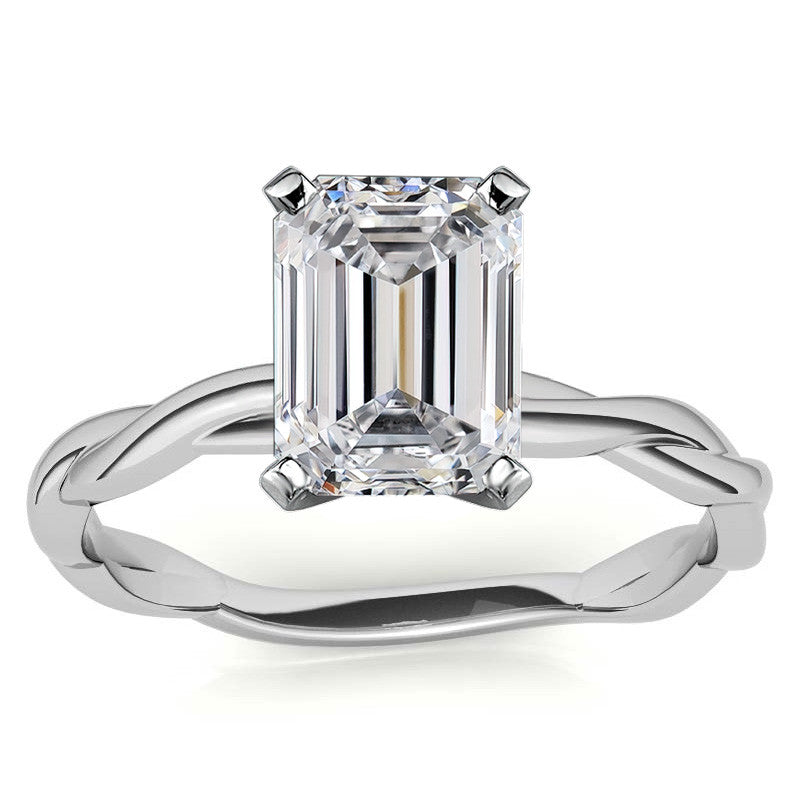 Petite Twisted Infinity Moissanite Solitaire Ring