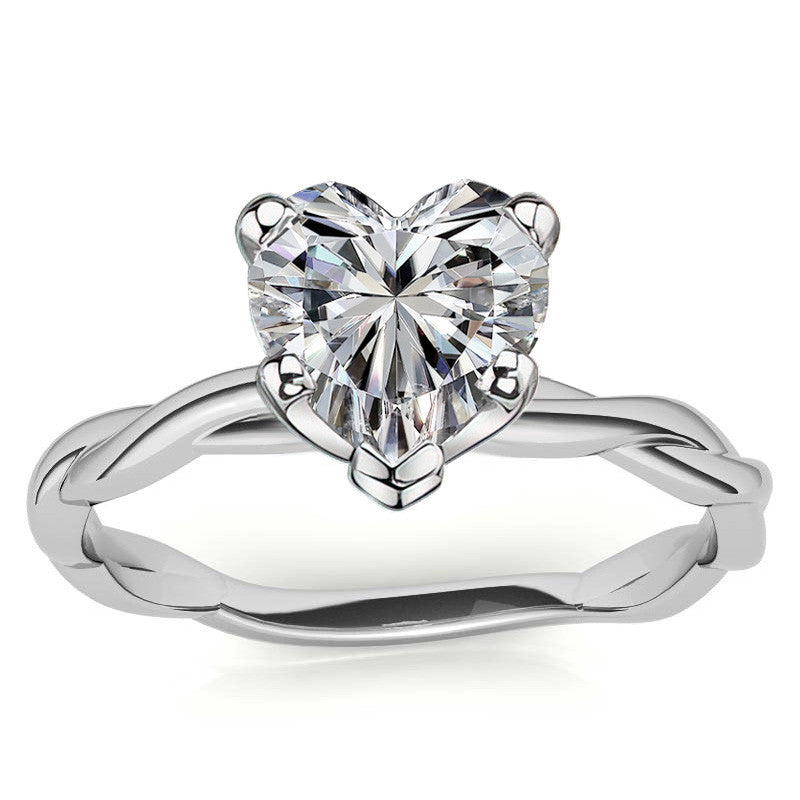 Petite Twisted Infinity Moissanite Solitaire Ring