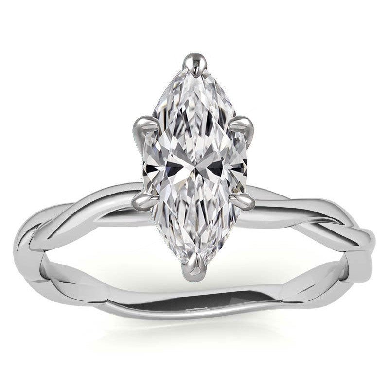 Petite Twisted Infinity Moissanite Solitaire Ring
