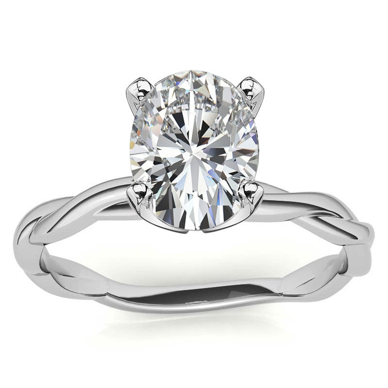 Petite Twisted Infinity Moissanite Solitaire Ring
