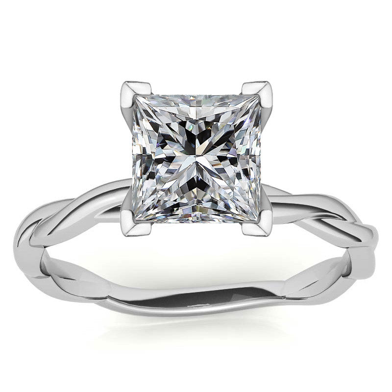 Petite Twisted Infinity Moissanite Solitaire Ring