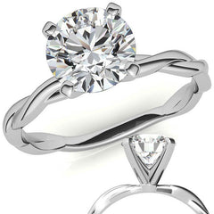Petite Twisted Infinity Moissanite Solitaire Ring
