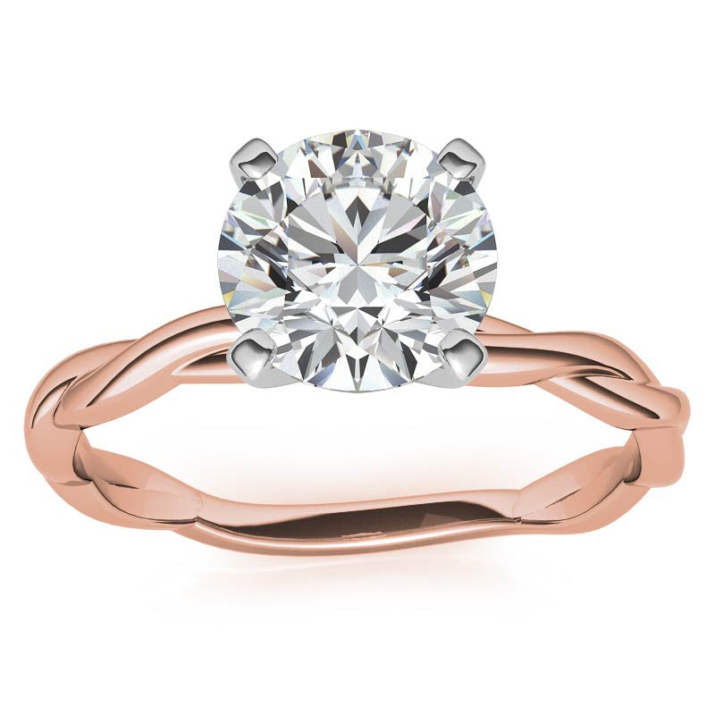 Petite Twisted Infinity Moissanite Solitaire Ring