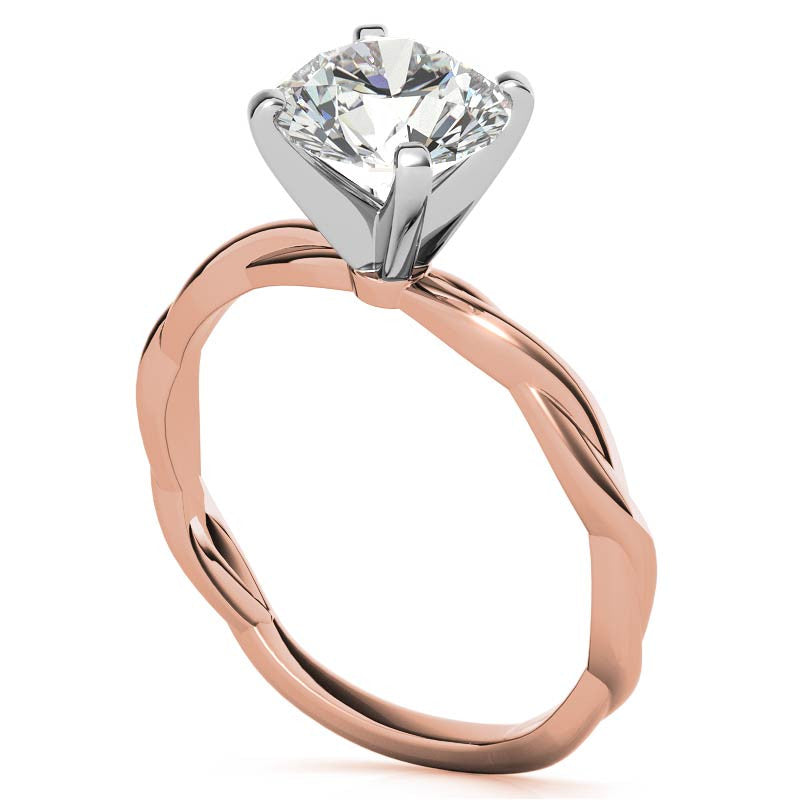 Petite Twisted Infinity Moissanite Solitaire Ring