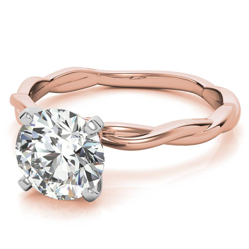 Petite Twisted Infinity Moissanite Solitaire Ring