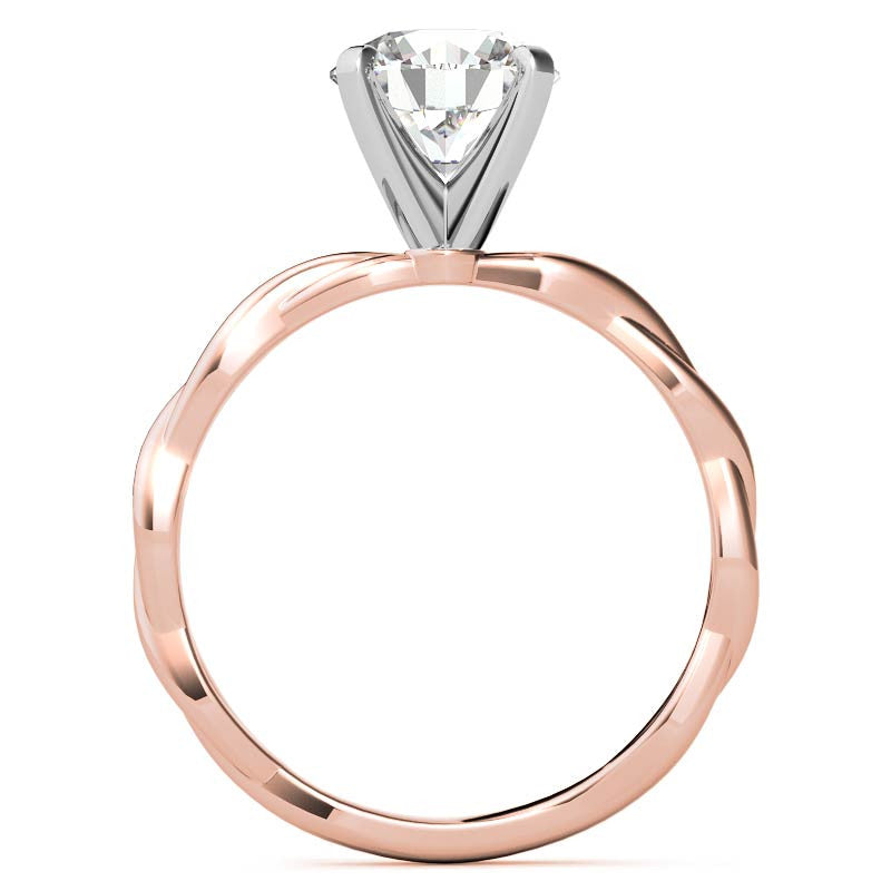 Petite Twisted Infinity Moissanite Solitaire Ring