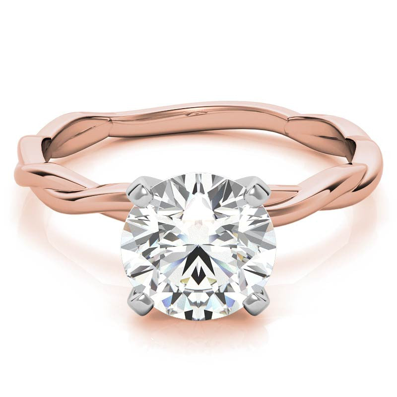 Petite Twisted Infinity Moissanite Solitaire Ring