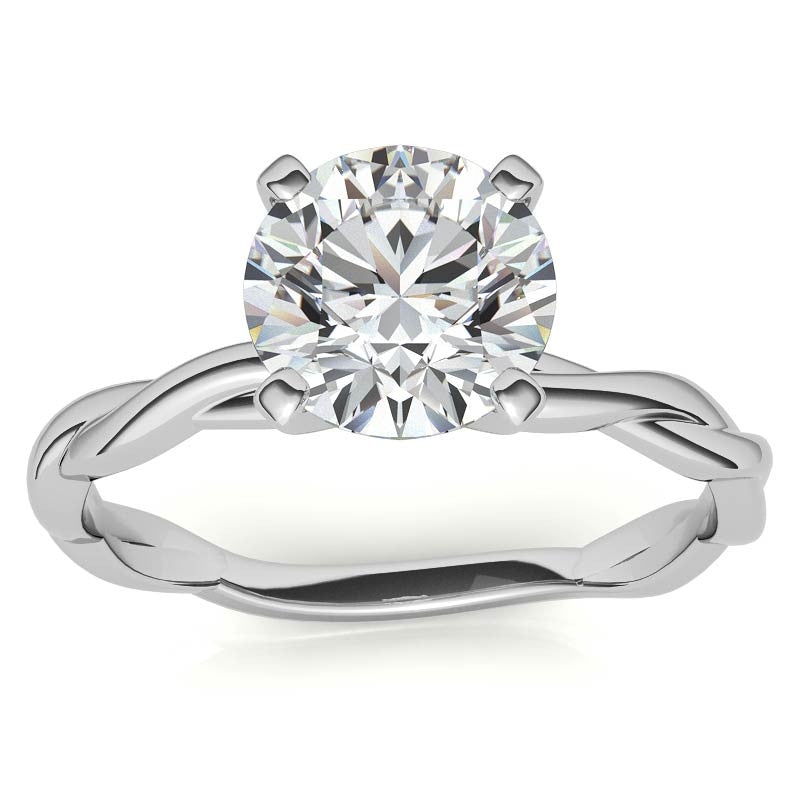 Petite Twisted Infinity Moissanite Solitaire Ring