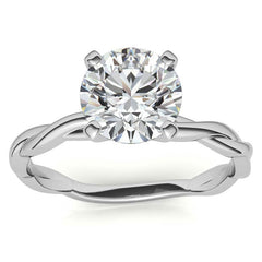 Petite Twisted Infinity Moissanite Solitaire Ring