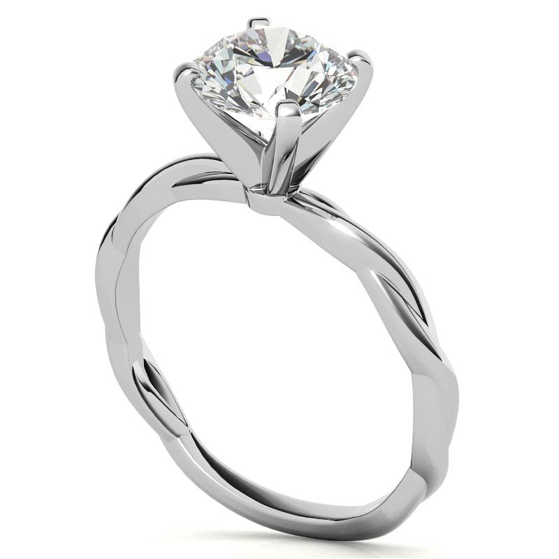 Petite Twisted Infinity Moissanite Solitaire Ring