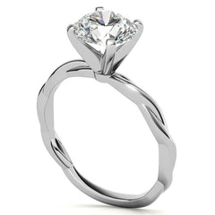 Petite Twisted Infinity Moissanite Solitaire Ring