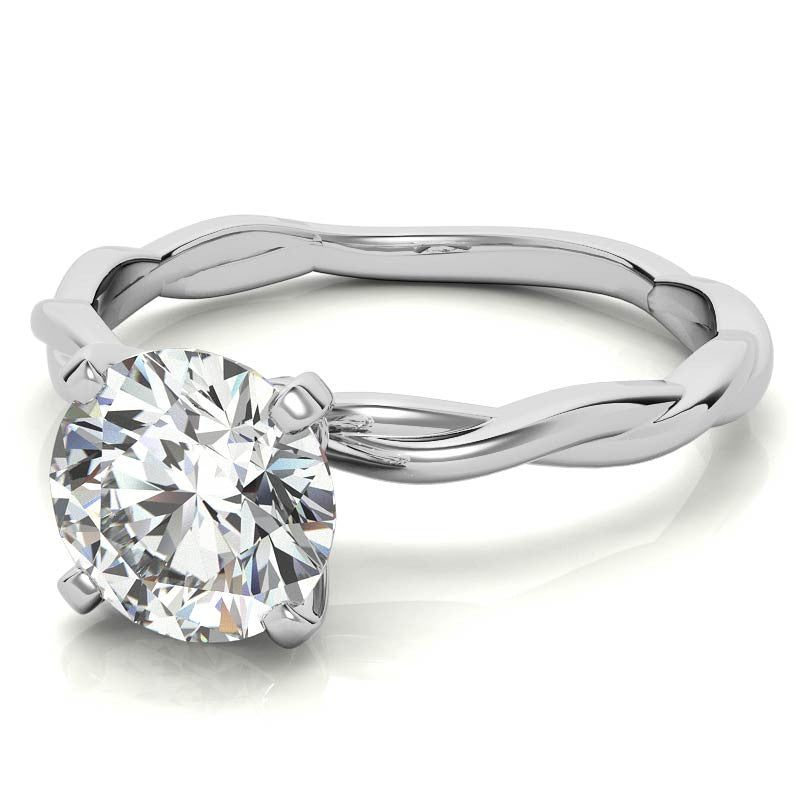 Petite Twisted Infinity Moissanite Solitaire Ring