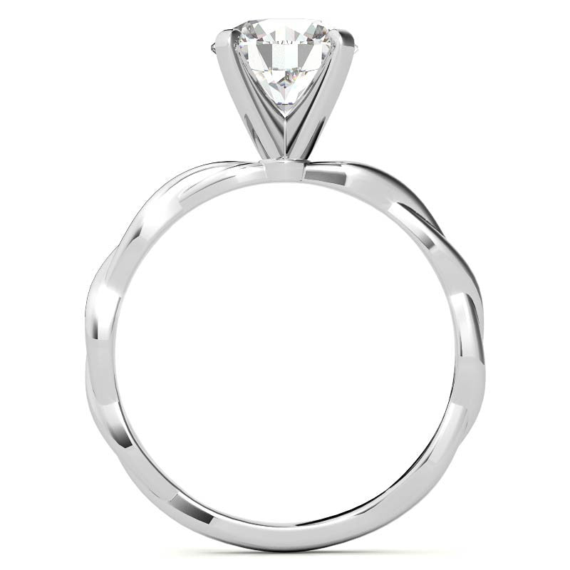 Petite Twisted Infinity Moissanite Solitaire Ring