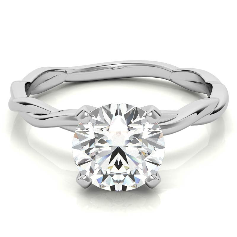 Petite Twisted Infinity Moissanite Solitaire Ring