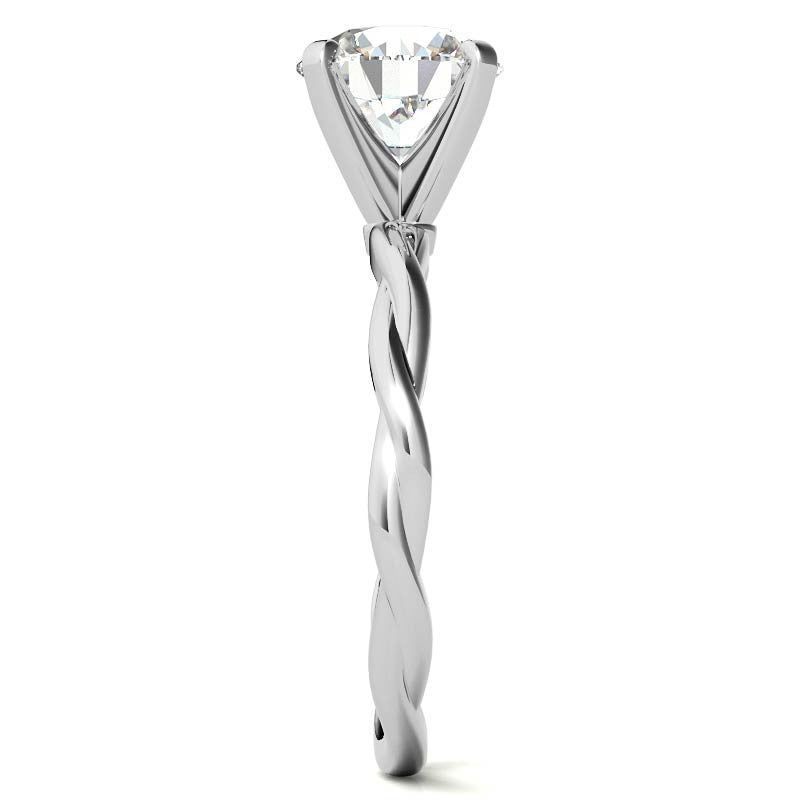 Petite Twisted Infinity Moissanite Solitaire Ring