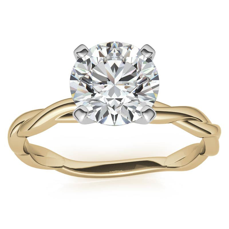 Petite Twisted Infinity Moissanite Solitaire Ring