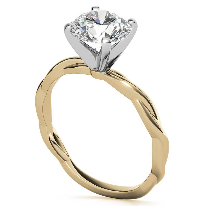 Petite Twisted Infinity Moissanite Solitaire Ring