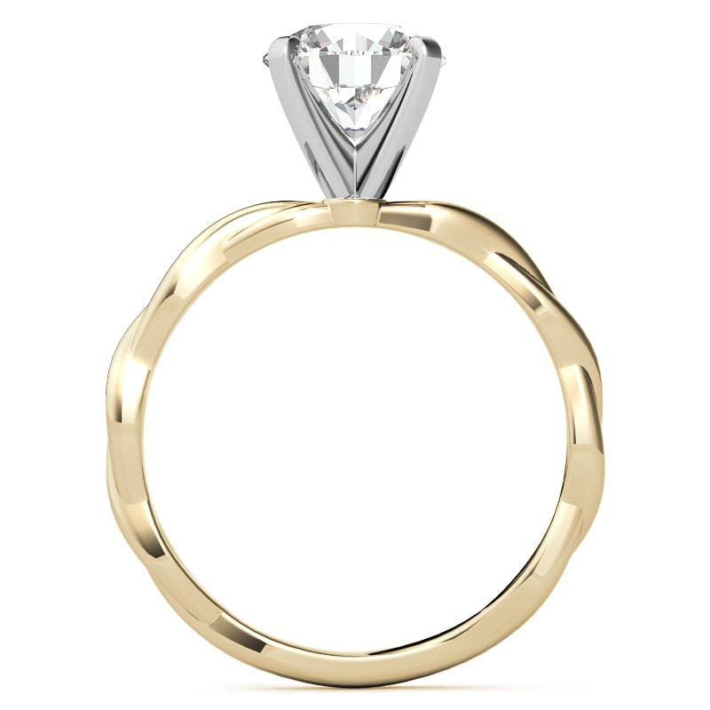 Petite Twisted Infinity Moissanite Solitaire Ring
