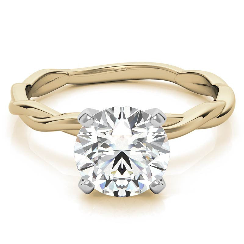 Petite Twisted Infinity Moissanite Solitaire Ring