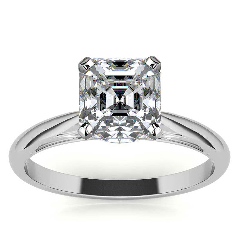 Floral Accented Moissanite Solitaire Ring