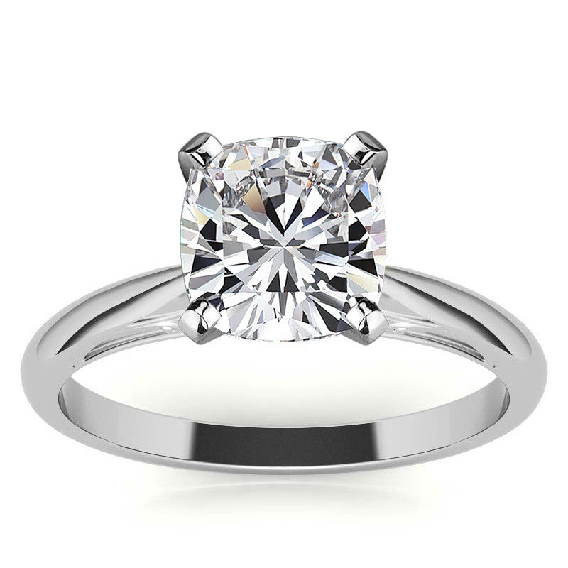 Floral Accented Moissanite Solitaire Ring