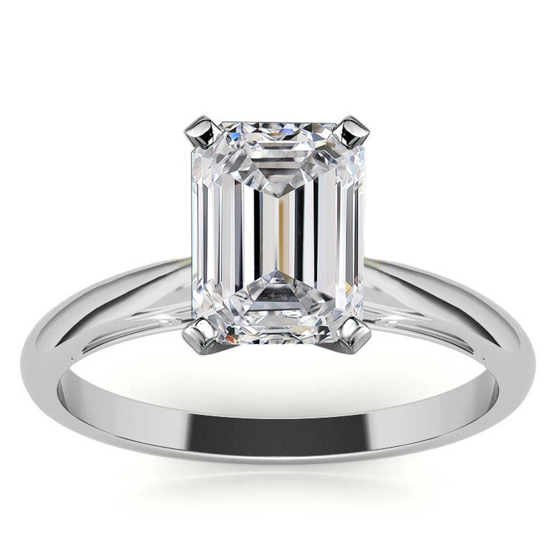 Floral Accented Moissanite Solitaire Ring