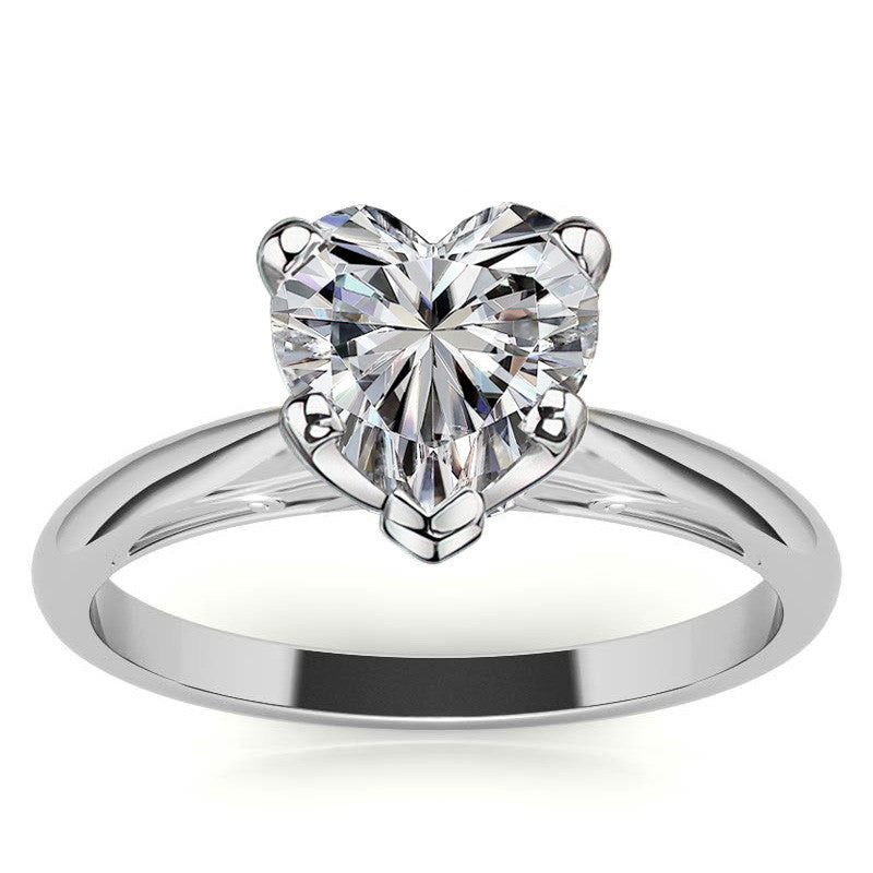 Floral Accented Moissanite Solitaire Ring