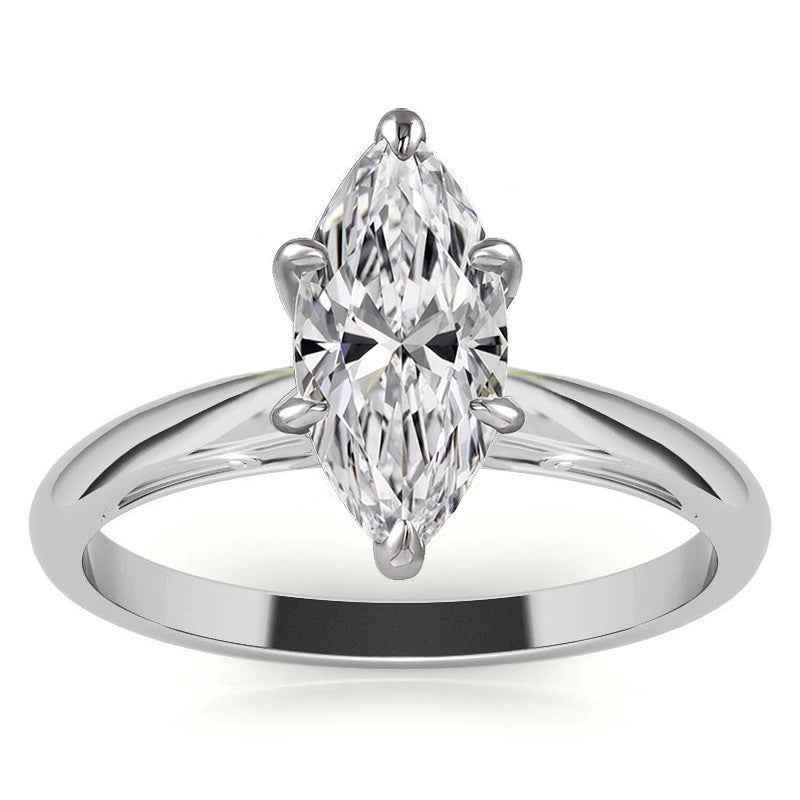 Floral Accented Moissanite Solitaire Ring