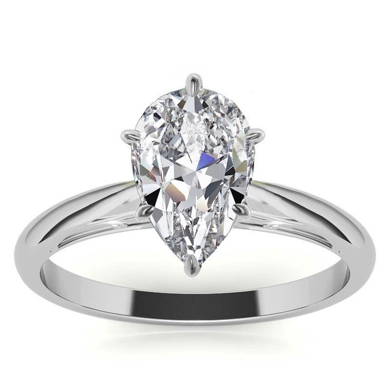 Floral Accented Moissanite Solitaire Ring