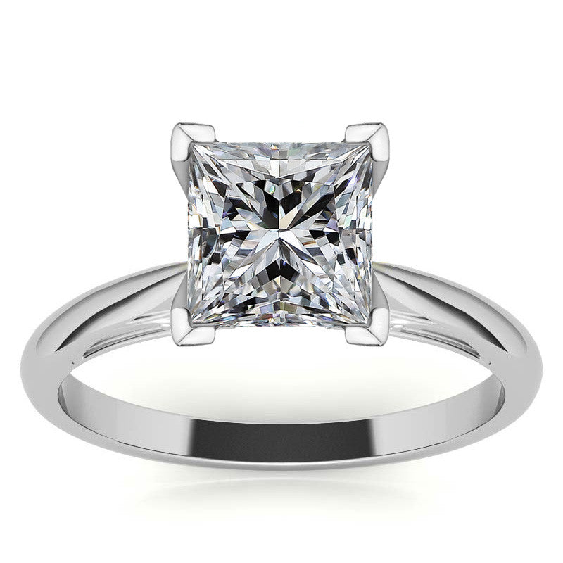 Floral Accented Moissanite Solitaire Ring