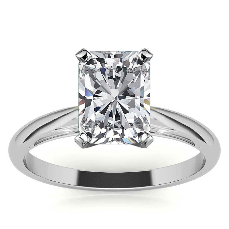 Floral Accented Moissanite Solitaire Ring
