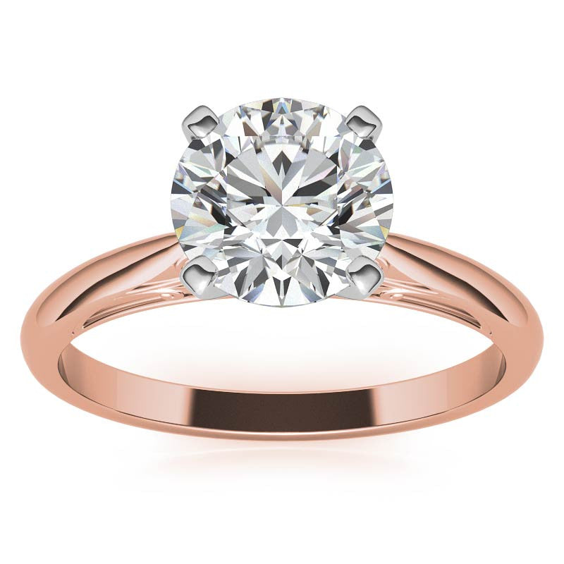 Floral Accented Moissanite Solitaire Ring